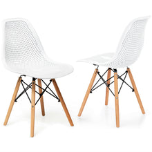 Load image into Gallery viewer, Gymax 2PCS Modern DSW Dining Chair Office Home w/ Mesh Design Wooden Legs
