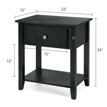 Load image into Gallery viewer, Gymax 2PCS Nightstand Sofa End Side Table W/ Storage Drawer Bottom Shelf Black
