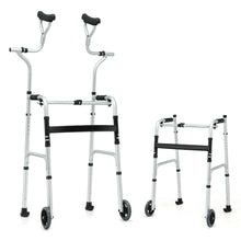 Load image into Gallery viewer, Gymax Folding Rehabilitation Auxiliary Standard Walker Aluminum Alloy W/ Support

