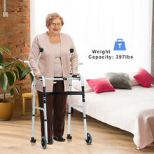 Load image into Gallery viewer, Gymax Folding Rehabilitation Auxiliary Standard Walker Aluminum Alloy W/ Support

