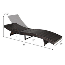 Load image into Gallery viewer, Gymax Foldable Patio Rattan Chaise Lounge Chair w/5 Back Positions Turquoise Cushion
