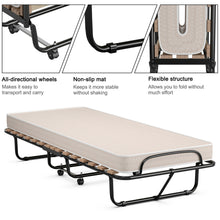 Load image into Gallery viewer, Gymax Folding Bed Rollaway Extra Guest W/ Memory Foam Mattress
