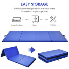 Load image into Gallery viewer, Gymax Foldable Gymnastics Exercise Mat Tumbling Pad 4&#39; x 8&#39; w/ Carrying Handles

