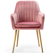 Load image into Gallery viewer, Gymax 4PCS Accent Leisure Chair Velvet Armchair Dining Chair Home Office Pink
