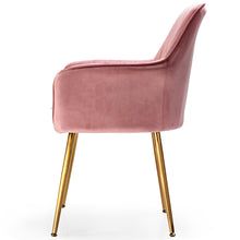 Load image into Gallery viewer, Gymax 4PCS Accent Leisure Chair Velvet Armchair Dining Chair Home Office Pink

