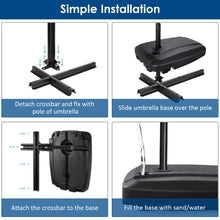 Load image into Gallery viewer, Gymax 60L Patio Cantilever Offset Umbrella Base Portable Base Weight w/ Wheels
