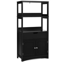 Load image into Gallery viewer, Gymax Bathroom Storage Cabinet w/Drawer Shelf Cupboard Floor Cabinet Black
