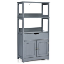 Load image into Gallery viewer, Gymax Bathroom Storage Cabinet w/Drawer Shelf Cupboard Floor Cabinet Black
