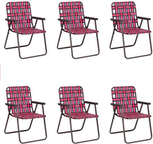 Load image into Gallery viewer, Gymax Set of 6 Patio Folding Web Chair Set Portable Beach Camping Chair
