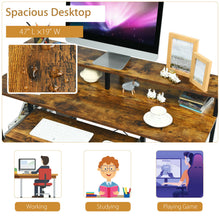 Load image into Gallery viewer, Gymax 47&#39;&#39; Computer Desk Writing Study Table w/ Keyboard Tray &amp; Monitor Stand
