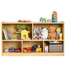 Load image into Gallery viewer, Gymax Kids 5-Cube Storage Cabinet 2-Shelf Wood Bookcase Organizer Natural

