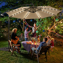 Load image into Gallery viewer, Gymax 10ft Solar Patio Umbrella Outdoor Offset Hanging Umbrella w/ 40 LED Lights
