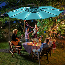 Load image into Gallery viewer, Gymax 10ft Solar Patio Umbrella Outdoor Offset Hanging Umbrella w/ 40 LED Lights
