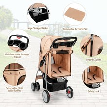 Load image into Gallery viewer, Gymax Foldable Pet Stroller 4-Wheel Cat Dog Travel Carrier w/ Storage Basket
