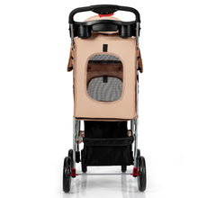 Load image into Gallery viewer, Gymax Foldable Pet Stroller 4-Wheel Cat Dog Travel Carrier w/ Storage Basket
