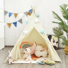 Load image into Gallery viewer, Gymax Portable Kids Play Tent Indian Canvas Teepee Playhouse Toy Gift w/ Window
