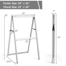 Load image into Gallery viewer, Gymax Double-Sided Metal A-Frame Sidewalk Sign Holder Stand Display 24&#39;&#39; x 36&#39;&#39;
