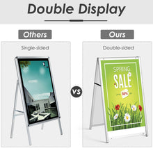 Load image into Gallery viewer, Gymax Double-Sided Metal A-Frame Sidewalk Sign Holder Stand Display 24&#39;&#39; x 36&#39;&#39;
