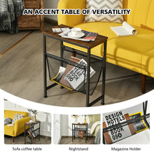 Load image into Gallery viewer, Gymax Narrow End Table Magazine Holder Sling Industrial Accent Console Table
