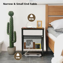 Load image into Gallery viewer, Gymax Narrow End Table Magazine Holder Sling Industrial Accent Console Table

