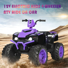 Load image into Gallery viewer, Gymax 12V Electric Kids Ride On Car ATV 4-Wheeler Quad w/ Music LED Light Purple
