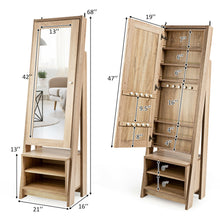 Load image into Gallery viewer, Gymax Jewelry Cabinet Large Full Length Armoire 2-in-1 Stand Mirror Organizer
