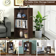 Load image into Gallery viewer, Gymax 2 PCS 3 Tier Open Shelf Bookcase Multi-functional Storage Display Cabinet Walnut
