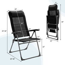 Load image into Gallery viewer, Gymax 2PCS Patio Folding Dining Chairs Portable Camping Headrest Adjust Black
