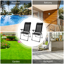 Load image into Gallery viewer, Gymax 2PCS Patio Folding Dining Chairs Portable Camping Headrest Adjust Black
