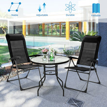 Load image into Gallery viewer, Gymax 4PCS Patio Folding Dining Chairs Portable Camping Headrest Adjust Black
