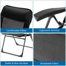 Load image into Gallery viewer, Gymax 4PCS Patio Folding Dining Chairs Portable Camping Headrest Adjust Black
