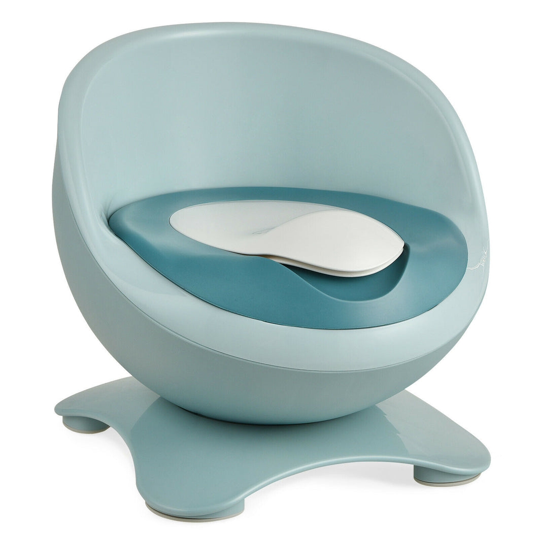 Gymax Toddler Egg-Shaped Real Potty Training Toilet /Removable Container