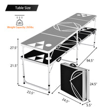 Load image into Gallery viewer, Gymax 8 Foot Beer Pong Table Portable Party Drinking Game Table Tailgate Table
