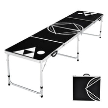 Load image into Gallery viewer, Gymax 8 Foot Beer Pong Table Portable Party Drinking Game Table Tailgate Table
