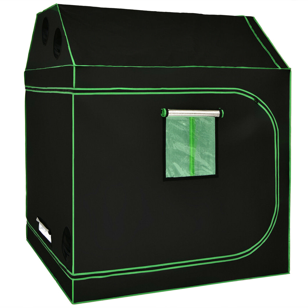 Gymax 60''x60''x72'' Mylar Hydroponic Grow Tent Roof Cube w/Window Floor Tray