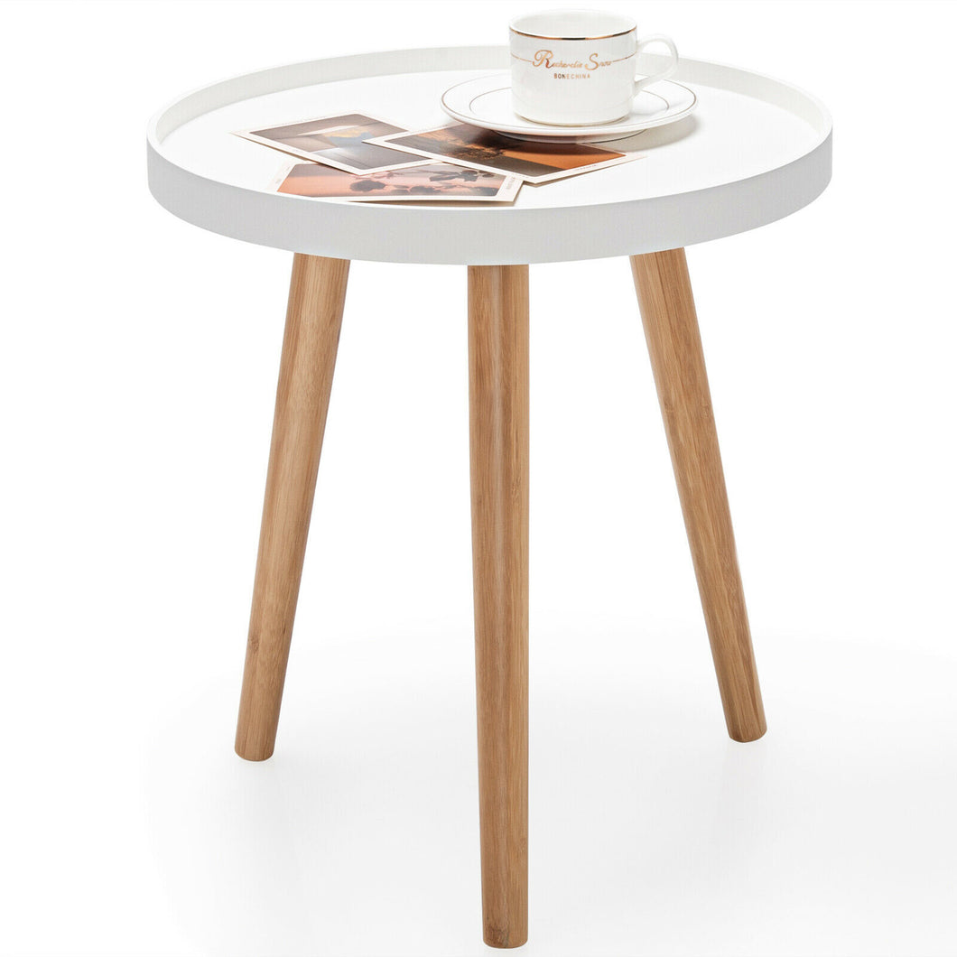 Gymax Round Side Table Sofa Coffee End Accent Table Nightstand Home Furniture