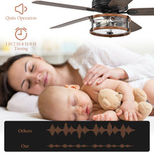 Load image into Gallery viewer, Gymax 52'' Retro Ceiling Fan Lamp w/Glass Shade Reversible Blade Remote Control

