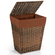 Load image into Gallery viewer, Gymax Handwoven Laundry Hamper Foldable w/Removable Liner, Lid &amp; Handles
