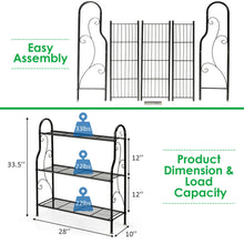 Load image into Gallery viewer, Gymax 3-Tier Metal Plant Stand Elegant Scrollwork Pattern Flower Display Shelf
