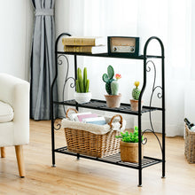Load image into Gallery viewer, Gymax 3-Tier Metal Plant Stand Elegant Scrollwork Pattern Flower Display Shelf
