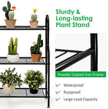 Load image into Gallery viewer, Gymax 3-Tier Metal Plant Stand Elegant Scrollwork Pattern Flower Display Shelf
