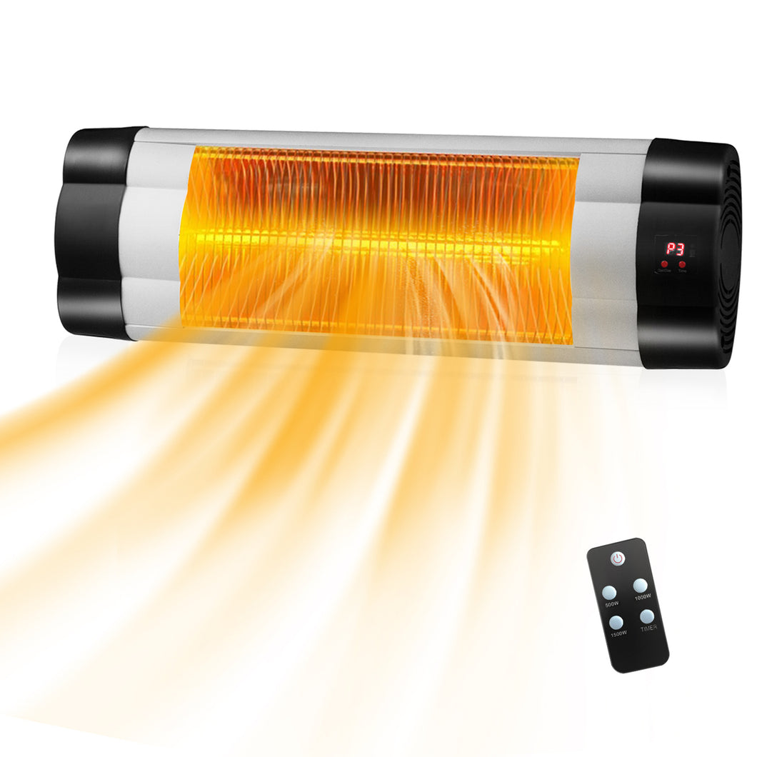 Gymax 1500W Wall-Mounted Infrared Patio Heater Outdoor Indoor w/ Remote Control