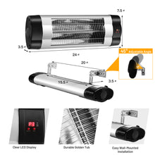 Load image into Gallery viewer, Gymax 1500W Wall-Mounted Infrared Patio Heater Outdoor Indoor w/ Remote Control
