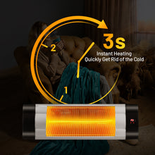 Load image into Gallery viewer, Gymax 1500W Wall-Mounted Infrared Patio Heater Outdoor Indoor w/ Remote Control
