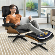 Load image into Gallery viewer, Gymax Mid Century Swivel Lounge Chair and Ottoman Set w/ Aluminum Alloy Base
