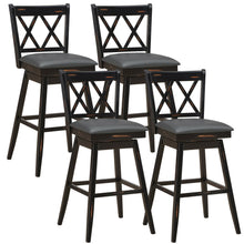 Load image into Gallery viewer, Gymax Set of 4 Barstools Swivel Bar Height Chairs with Rubber Wood Legs
