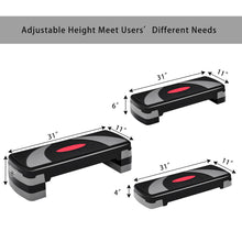 Load image into Gallery viewer, Gymax Exercise Aerobic Step Platform Deck w/ Height-Adjustable Levels 4&#39;&#39; 6&#39;&#39; 8&#39;&#39;

