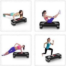 Load image into Gallery viewer, Gymax Exercise Aerobic Step Platform Deck w/ Height-Adjustable Levels 4&#39;&#39; 6&#39;&#39; 8&#39;&#39;
