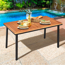 Load image into Gallery viewer, Gymax Rectangle Patio Outdoor Dining Table Acacia Wood Tabletop w/ 2&#39;&#39; Umbrella Hole
