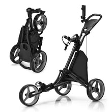 Load image into Gallery viewer, Gymax 3-Wheel Foldable Golf Push Pull Cart Trolley w/ Adjustable Handle

